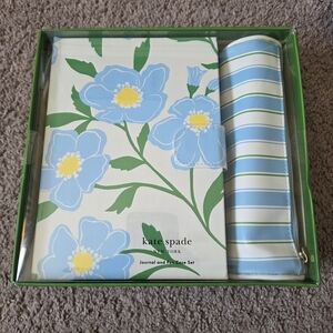 NIB NWT Kate Spade Blue Floral Journal and Pen Case Set